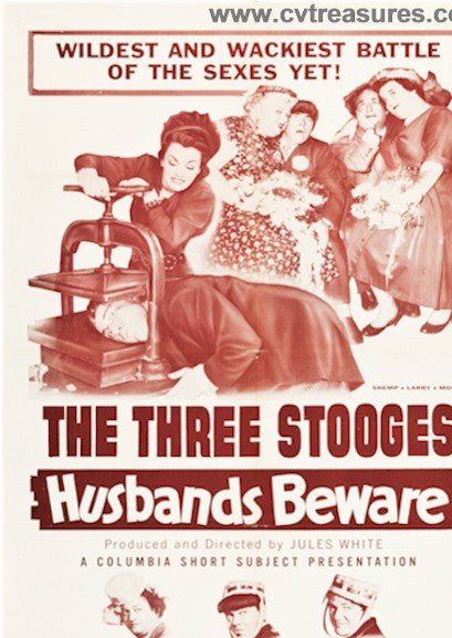 Husbands Beware Stooges Original Vintage Movie Poster One Sheet
