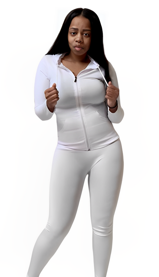Destiny Women's Jogger Set - White