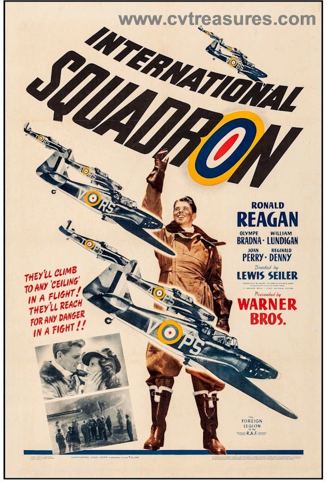 International Squadron Ronald Reagan original vintage movie theater poster one sheet President aviation memorabilia  1941