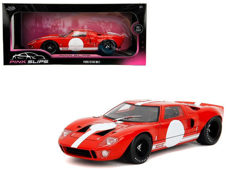 Jada 36381 Pink Slips Ford GT-40 MK 1 1:18 Red / White