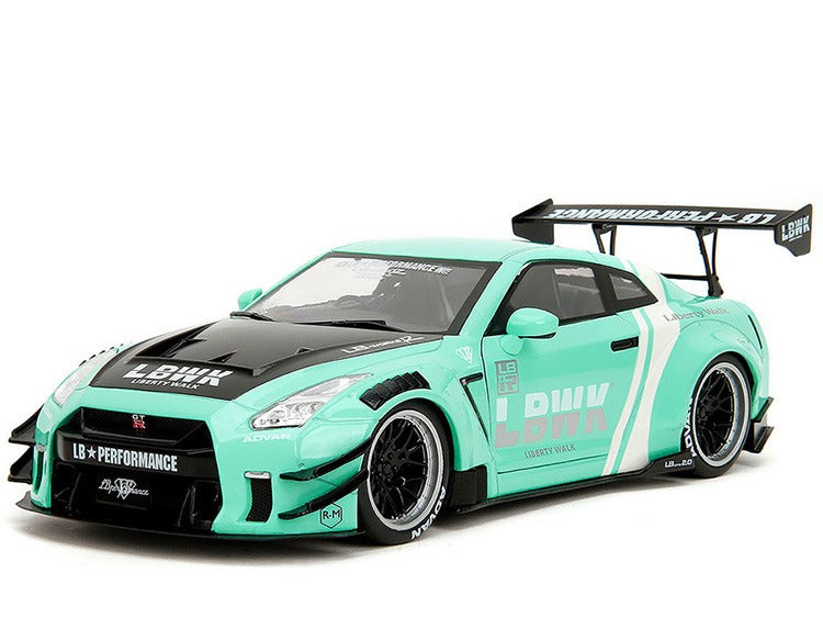 Jada 36382 Pink Slips Nissan Skyline GT-R R35 Type 2 LBWK Liberty Walk 1:18 Mint Green
