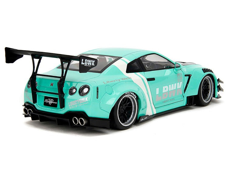 Jada 36382 Pink Slips Nissan Skyline GT-R R35 Type 2 LBWK Liberty Walk 1:18 Mint Green