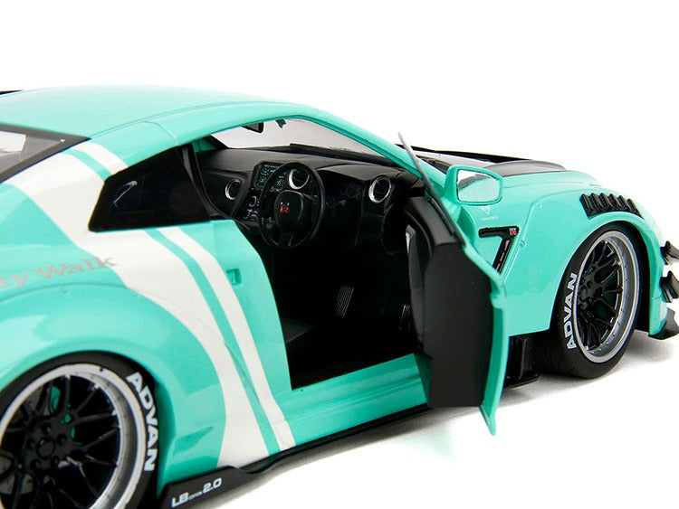 Jada 36382 Pink Slips Nissan Skyline GT-R R35 Type 2 LBWK Liberty Walk 1:18 Mint Green