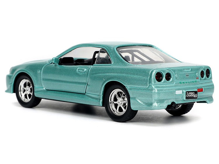 Jada 32586 25th Fast & Furious 25th Years Brian’s Nissan Skyline GT-R R34 1:32 Turquoise