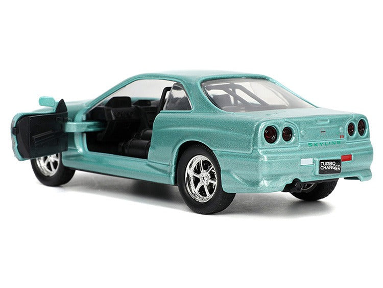 Jada 32586 25th Fast & Furious 25th Years Brian’s Nissan Skyline GT-R R34 1:32 Turquoise