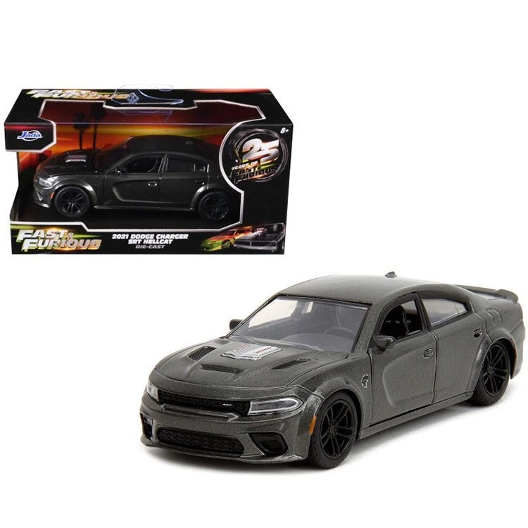 Jada 34473 25th Years Fast & Furious X 2021 Dodge Charger SRT Hellcat 1:32 Grey