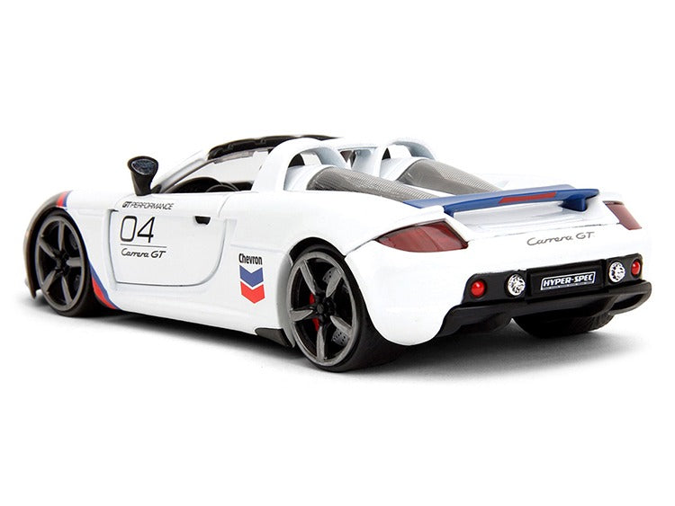 Jada 35136 Hyper Spec Porsche Carrera GT Convertible #04 Chevron 1:24 White