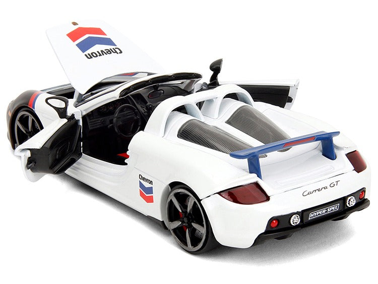 Jada 35136 Hyper Spec Porsche Carrera GT Convertible #04 Chevron 1:24 White