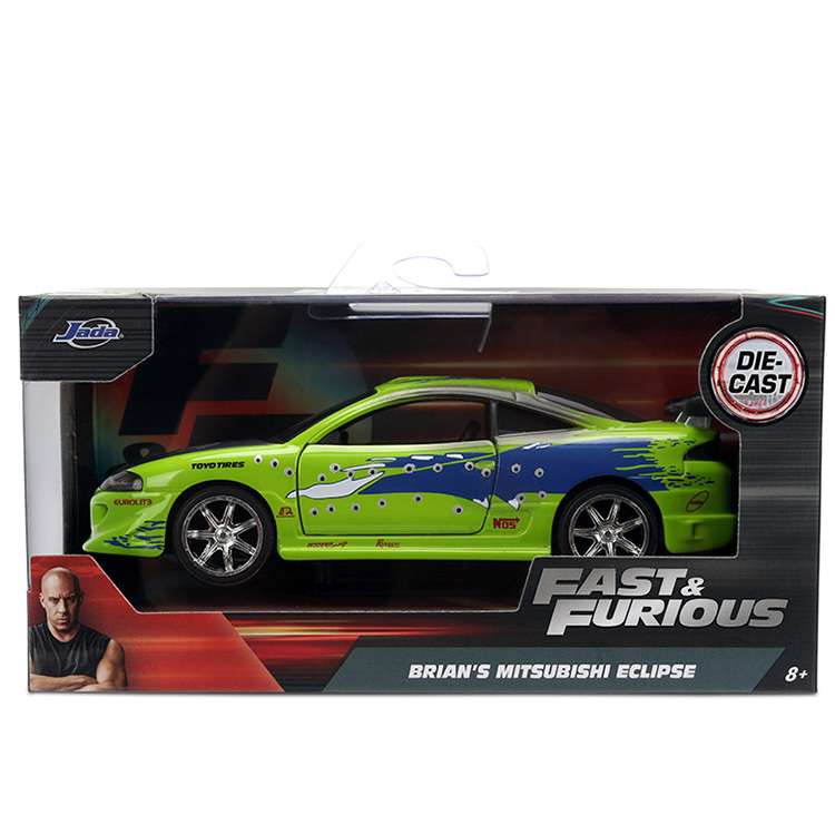 Jada 36356 Fast & Furious Brian’s 1995 Mitsubishi Eclipse 1:32 Damaged Version Green
