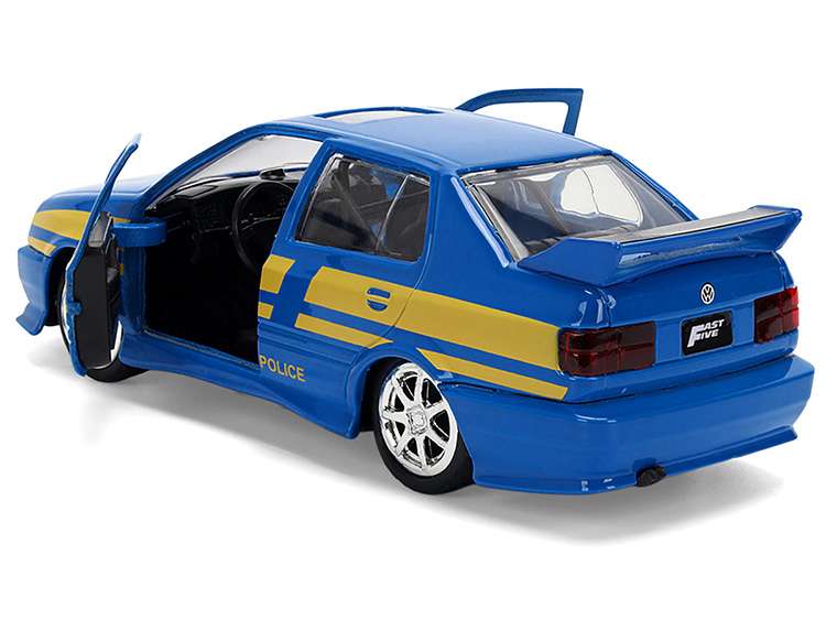Jada 36363 Fast & Furious Volkswagen Jetta Federal Highway Police Car 1:32 Blue with Yellow Stripes