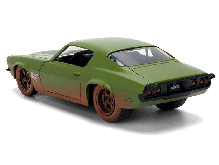 Jada 36393 Fast & Furious 25 Year 1973 Chevrolet Camaro 1:32 Drity Matte Green