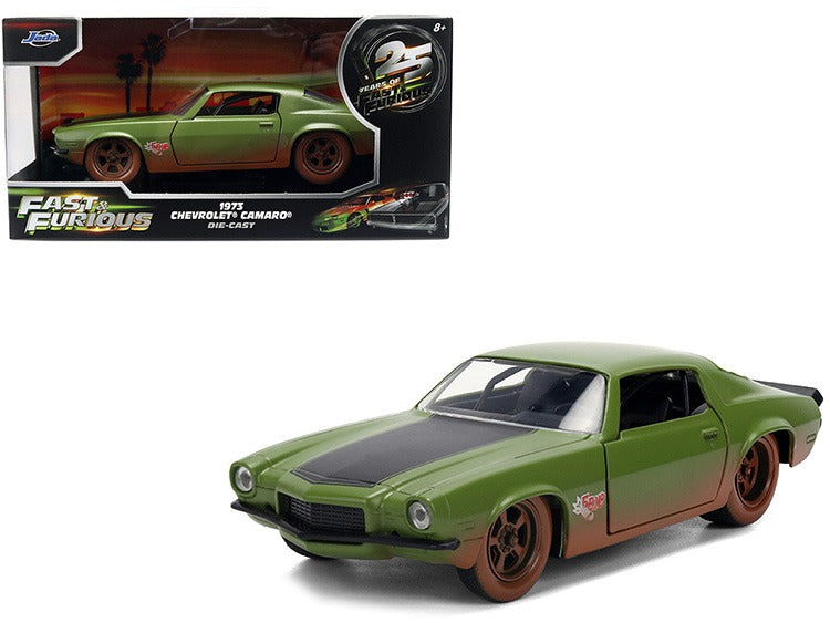 Jada 36393 Fast & Furious 25 Year 1973 Chevrolet Camaro 1:32 Drity Matte Green