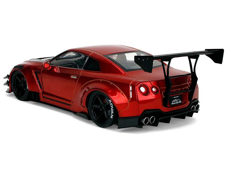 Jada 36465 Pink Slips Nissan Skyline GT-R R35 LBWK Liberty Walk 2.0 Body Kit 1:18 Red