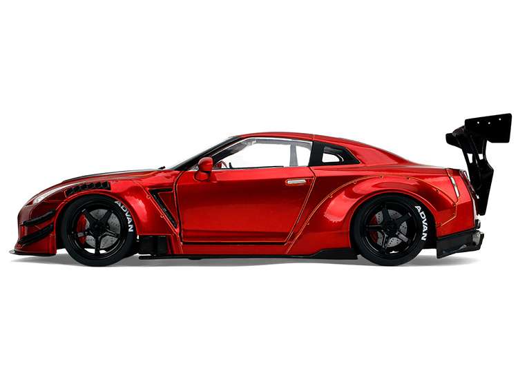 Jada 36465 Pink Slips Nissan Skyline GT-R R35 LBWK Liberty Walk 2.0 Body Kit 1:18 Red