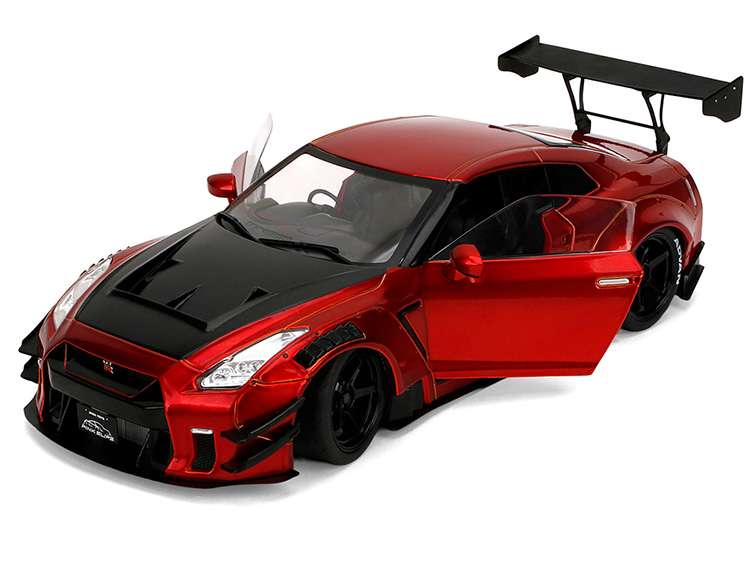 Jada 36465 Pink Slips Nissan Skyline GT-R R35 LBWK Liberty Walk 2.0 Body Kit 1:18 Red