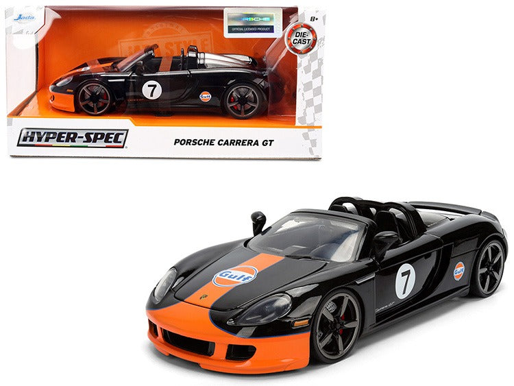 Jada 36487 Hyper Spec Porsche Carrera GT #7 Gulf 1:24 Black / Orange