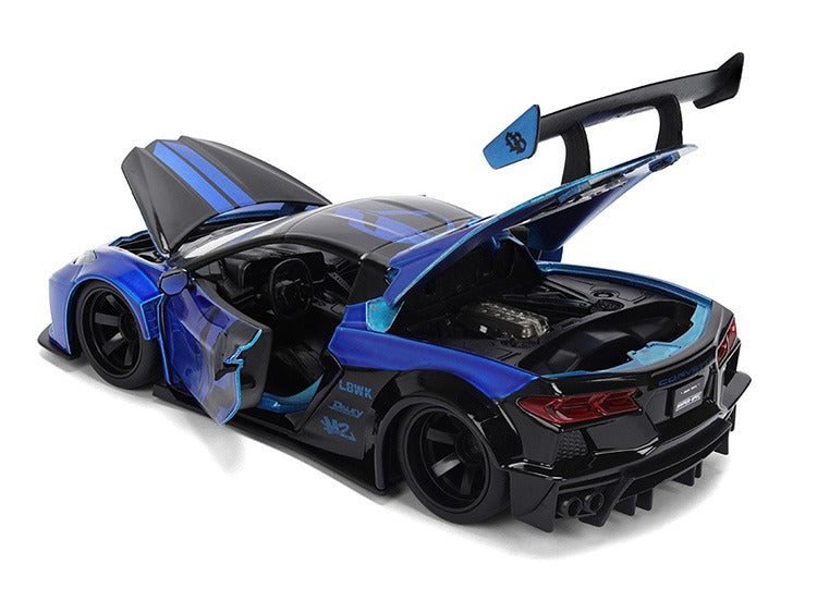 Jada 36496 Hyper Spec Chevrolet C8 Corvette Liberty Walk LBWK 1:24 Blue