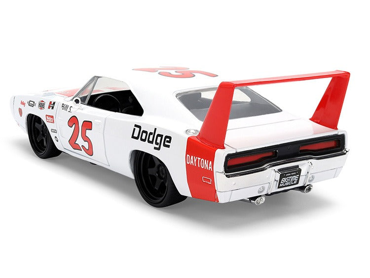 Jada 36608 Bigtime Muscle 1969 Dodge Charger Daytona #25 1:24 Red / White