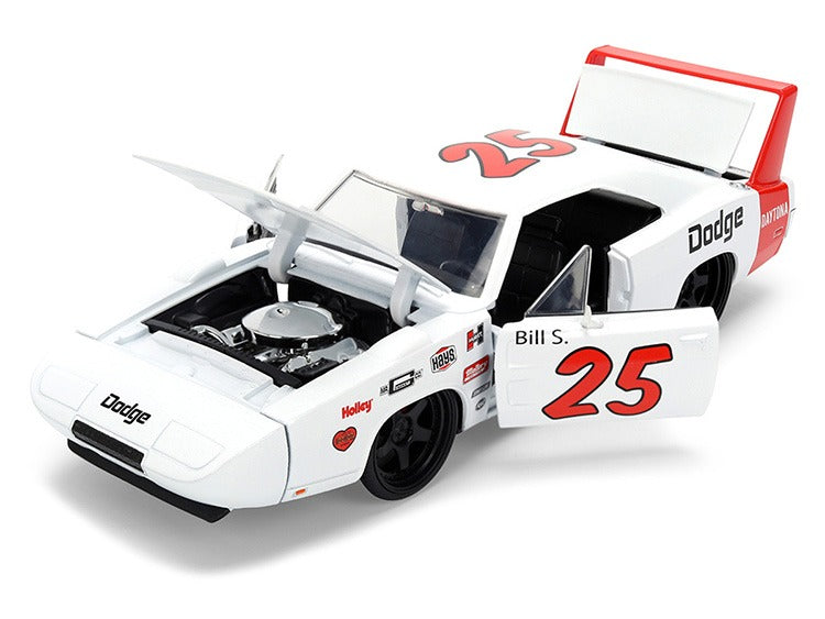 Jada 36608 Bigtime Muscle 1969 Dodge Charger Daytona #25 1:24 Red / White
