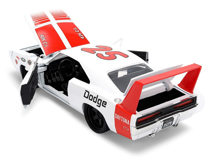 Jada 36608 Bigtime Muscle 1969 Dodge Charger Daytona #25 1:24 Red / White