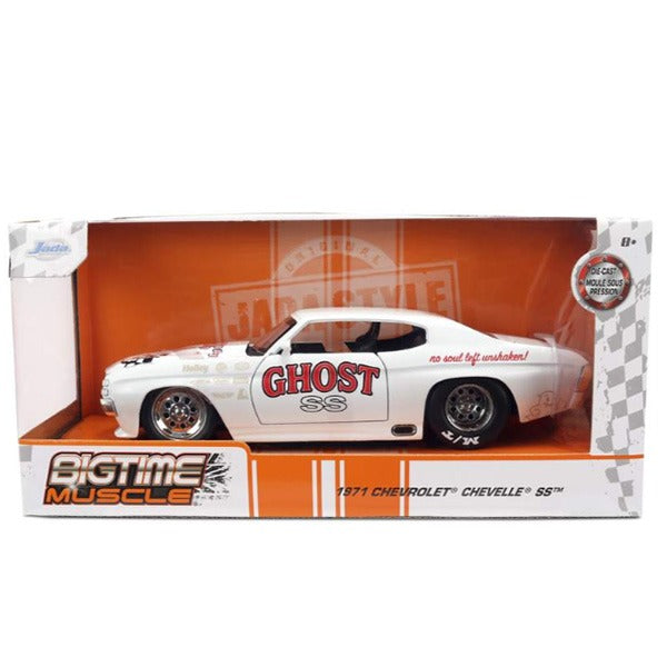 Jada 36636 Bigtime Muscle 1971 Chevy Chevelle SS 1:24 Ghost SS White