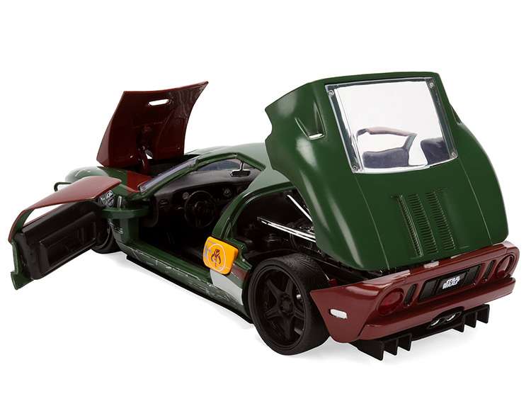 Jada 36909 Star War 2005 Ford GT with Boba Fett Figure Weathered Green
