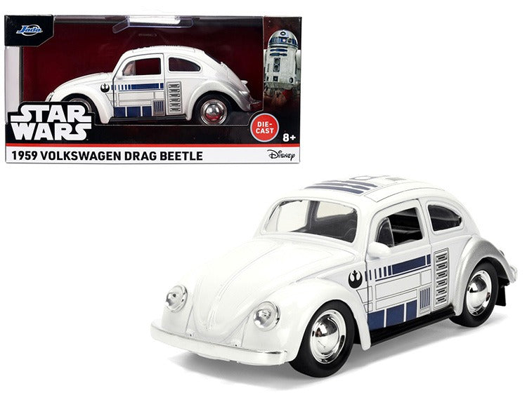 Jada 36982 Star Wars 1959 VW Volkswagen Beetle R2-D2 1:32 White with Graphics