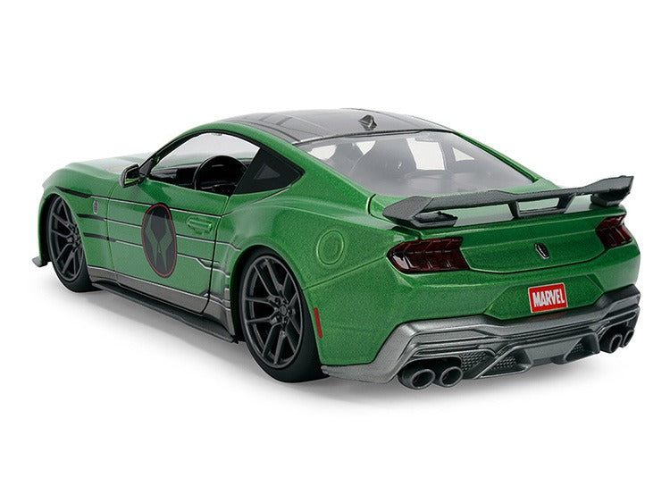 Jada 36993 Marvel 2024 Ford Mustang Dark Horse 1:24 with Doctor Doom Figure Green