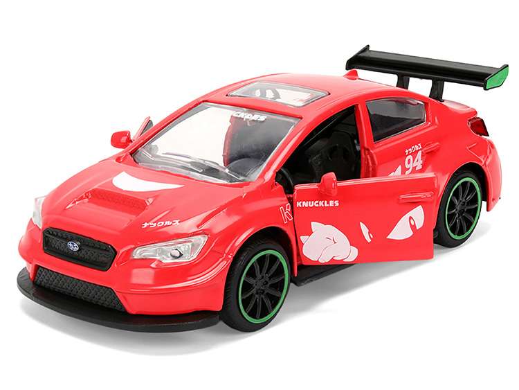 Jada 37024 Classic Sonic the Hedgehog 2016 Subaru WRX STI Knuckles 1:32 Red