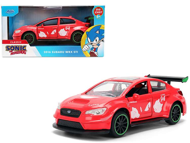 Jada 37024 Classic Sonic the Hedgehog 2016 Subaru WRX STI Knuckles 1:32 Red
