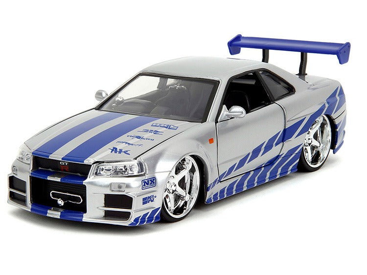 Jada 37543 25th Fast & Furious Brian’s Nissan Skyline GT-R & Suki’s Honda S2000 1:24 Set Orange & Pink