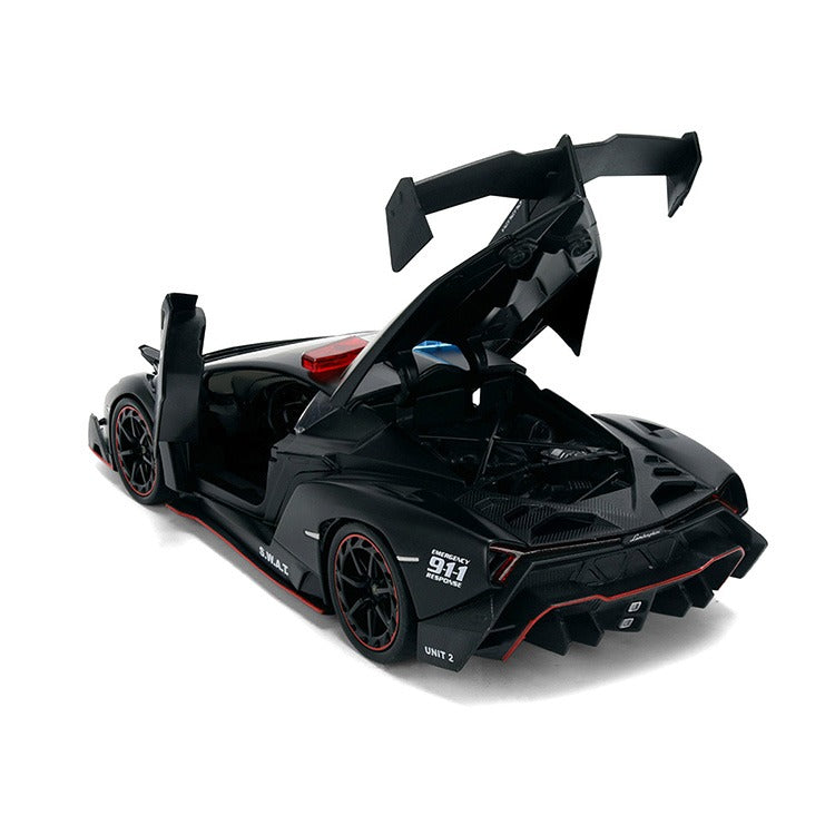 Jada 37756 Hyper Spec Lamborghini Veneno Police 1:24 Matte Black