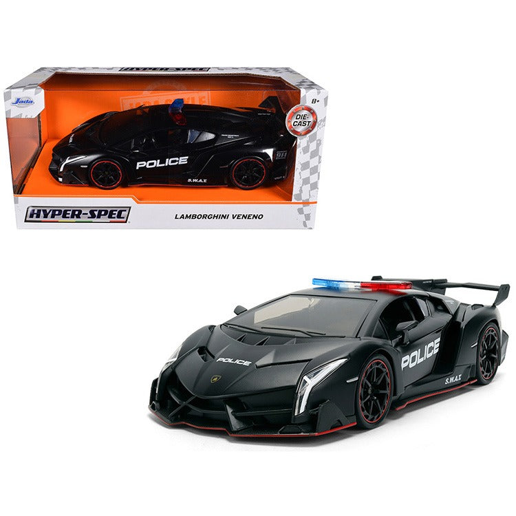 Jada 37756 Hyper Spec Lamborghini Veneno Police 1:24 Matte Black