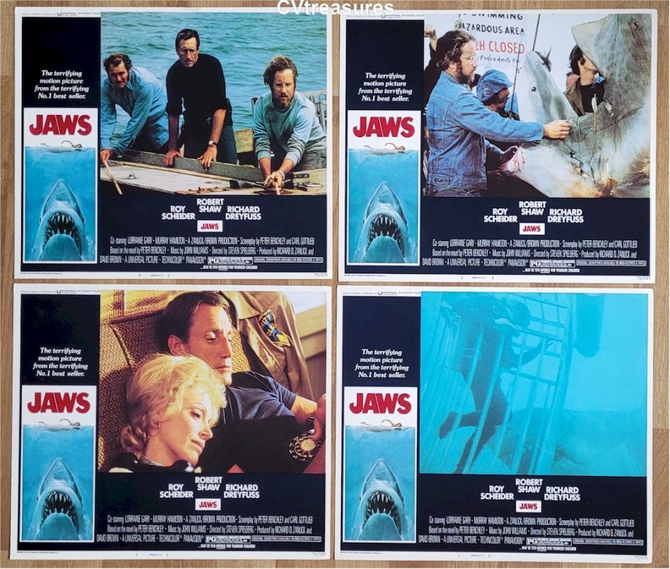 Jaws Posters Complete Original Vintage Movie Poster COMPLETE Lobby Card SET 1975