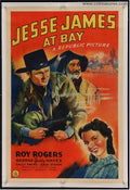 JESSE JAMES AT BAY Original Authentic Vintage Western Movie Theater Poster One Sheet Roy Rogers 1941