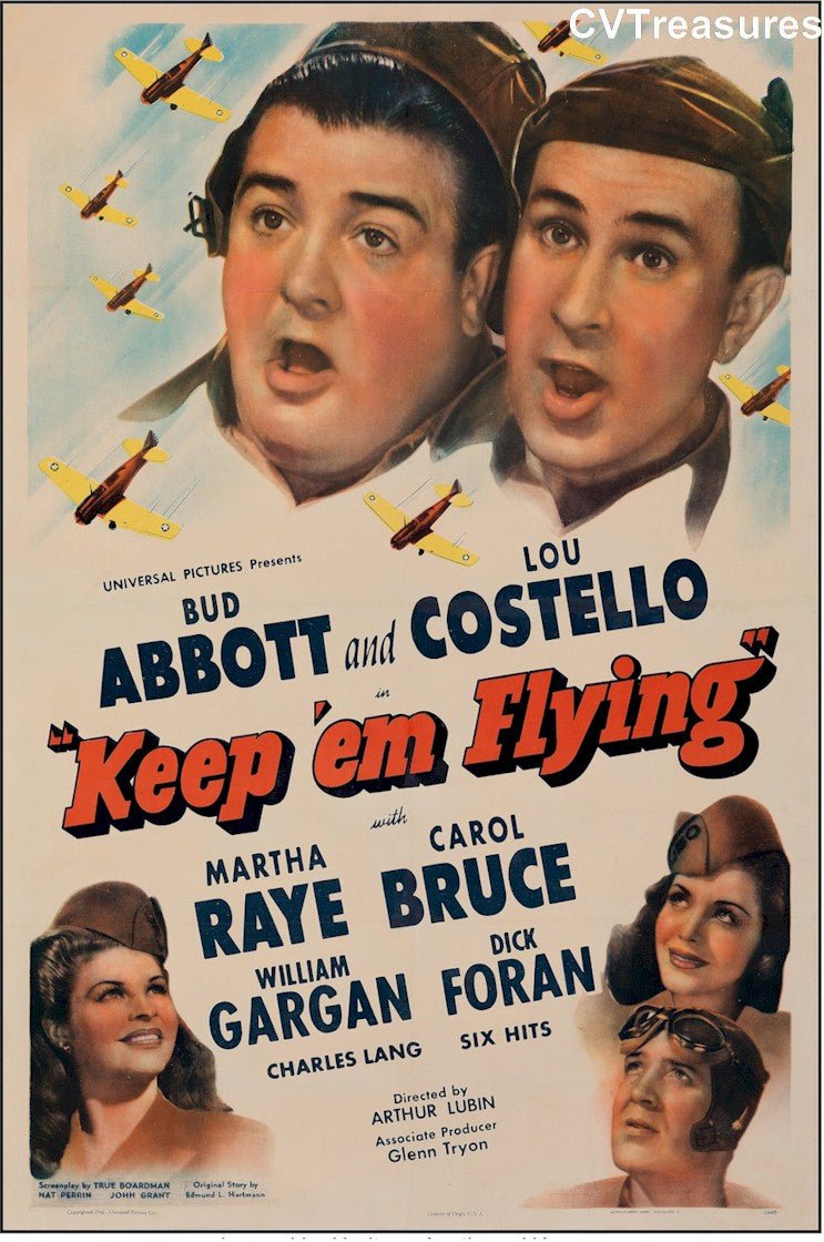 Keep Em Flying Original Authentic Vintage Movie Theater Poster One Sheet Abbott Costello 1941 2