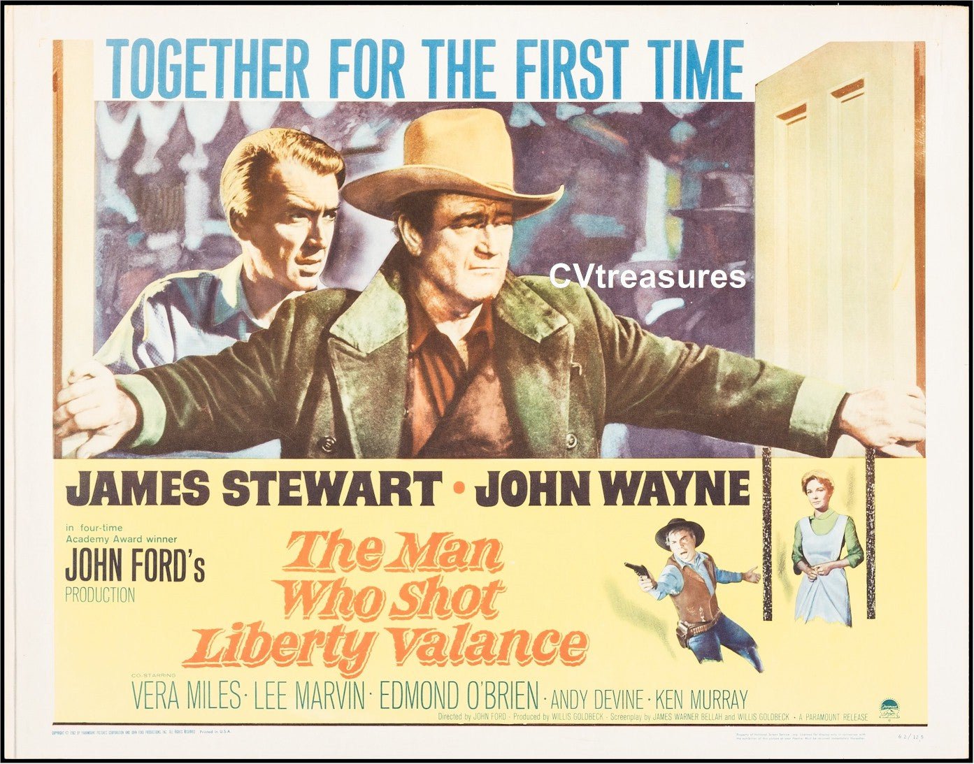 Vintage Western Movie Poster MAN WHO SHOT LIBERTY VALANCE John Wayne