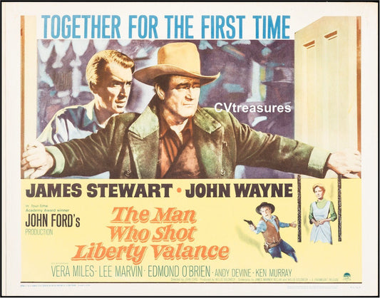 Vintage Western Movie Poster MAN WHO SHOT LIBERTY VALANCE John Wayne