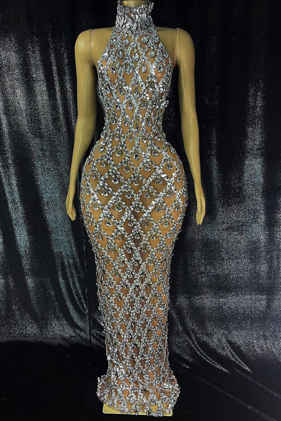 Midnight Rhinestone Dress Set (Ready To Ship)