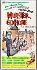 Munsters Munster, Go Home Original Authentic Vintage Three Sheet Movie Theater Poster Fred Gwynne 1966
