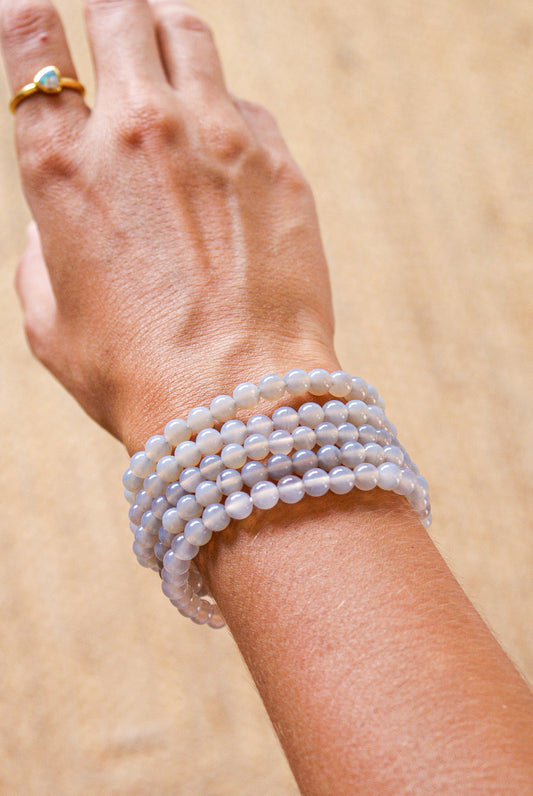 PULSERA DE ÁGATA GRIS