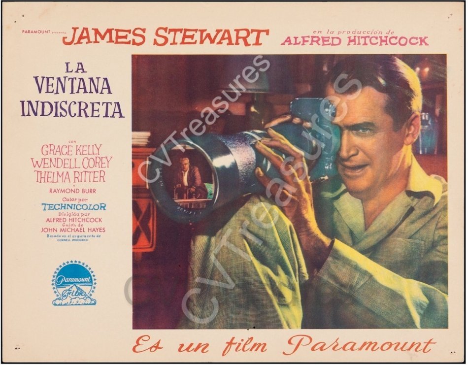 Rear Window Iconic Original Authentic Vintage Movie Poster Lobby Card Hitchcock James Stewart