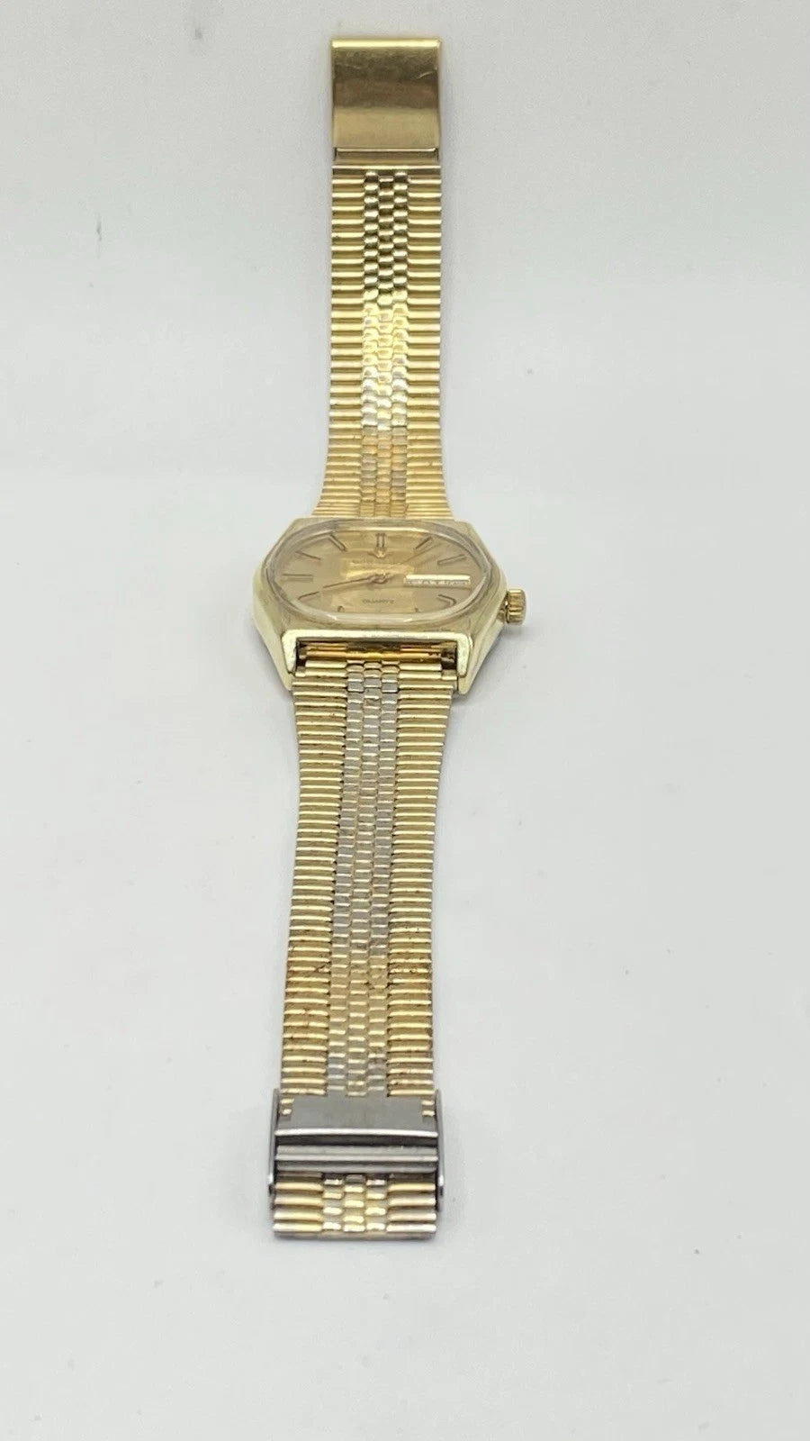 Vintage Mens Wittnauer Geneve Quartz Swiss Movement Gold Tone Watch