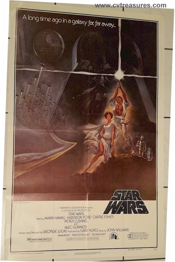 Star Wars Original Vintage Movie Poster 1977 Vintage Sci-Fi  SECOND PRINTING Guaranteed Authentic