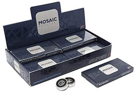 Super 1 Abec 7 Silver Black Mosaic Bearings