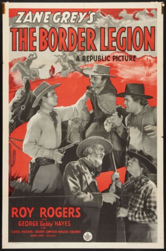 The Border Legion ROY ROGERS Original Vintage One Sheet Western Movie Poster 1940