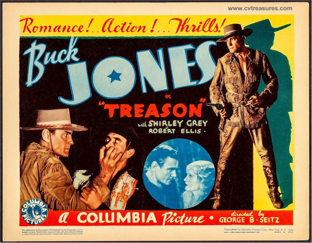 Treason, 1933 Original Vintage Western Movie Poster  Buck Jones
