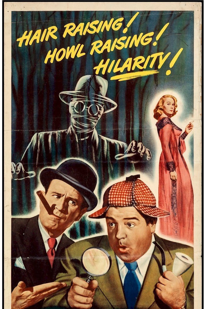 Vintage Horror Comedy Classic Movie Poster Insert Abbott and Costello MEET THE INVISIBLE MAN, 1951