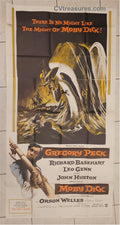 Vintage Movie Poster Moby Dick RARE Original Authentic Sci Fi Three Sheet movie theater poster Gregory Peck