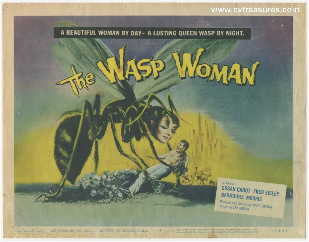 Wasp Woman Original Vintage Horror Sci Fi Movie Theater Poster Title Lobby Card  Guaranteed Authentic 1959 a Beauty!